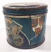 Antique Huntley and Palmers Balmoral Biscuits 1937 Coronation King George VI Queen Elizabeth The Queen Mother Tall Tin Metal Container