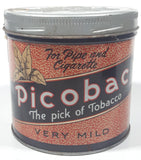 Vintage Picobac The pick of Tobacco Very Mild 4 1/4" Tall Metal Can