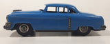 Vintage 1950s SSS Japan Blue Car and Silver Camper Trailer Pressed Steel Friction Toy Car Vehicle