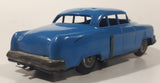 Vintage 1950s SSS Japan Blue Car and Silver Camper Trailer Pressed Steel Friction Toy Car Vehicle
