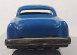 Vintage 1950s SSS Japan Blue Car and Silver Camper Trailer Pressed Steel Friction Toy Car Vehicle