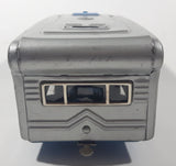 Vintage 1950s SSS Japan Blue Car and Silver Camper Trailer Pressed Steel Friction Toy Car Vehicle