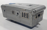Vintage 1950s SSS Japan Blue Car and Silver Camper Trailer Pressed Steel Friction Toy Car Vehicle