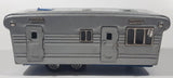 Vintage 1950s SSS Japan Blue Car and Silver Camper Trailer Pressed Steel Friction Toy Car Vehicle