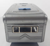 Vintage 1950s SSS Japan Blue Car and Silver Camper Trailer Pressed Steel Friction Toy Car Vehicle