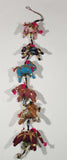 Maharaja String Beaded Colorful Indian Elephant Stuffed Animals 30" Hanging Decoration with Bell at Bottom