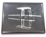 Vintage 1980s Anton Pieck Hattem Haven met Ophaalbrug Bridge Lit Up At Night Reflecting On The Water 13" x 17" Framed Photograph