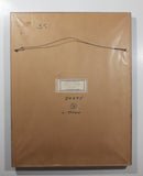 Vintage Grey and White Girl Poodle Puppy Dog With Pink Bows 14 1/2" x 18 1/2" Framed Cross Stitch Needle Point Picture