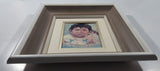 Vintage 1963 Dorothy M. Oxborough First Nations Native Child 12 1/2" x 14 1/2" Framed Pastel Litho Print