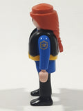 1997 Geobra Playmobil Woman Police Officer with Life Jacket 2 7/8" Tall Toy Figure