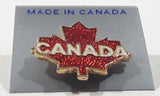 Canada Maple Leaf Red Enamel Metal Lapel Pin On Card
