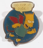 1990 20th Century Fox Film Corp The Simpsons Bart Simpson Go For It Dude!! Metal Lapel Pin