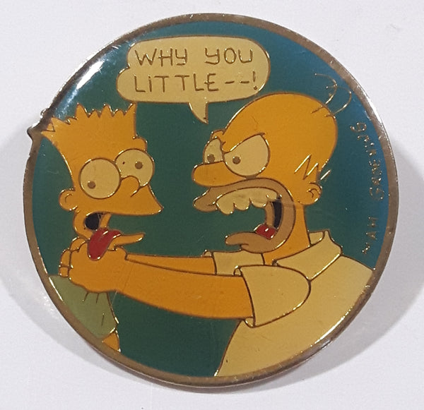 1990 20th Century Fox Film Corp The Simpsons Bart and Homer Why You Little --! Metal Lapel Pin