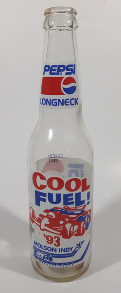Vintage Pepsi Cola Long Neck '93 Molson Indy Vancouver A1 Pacific Place  Cool Fuel 9" Tall 355mL Clear Glass Bottle