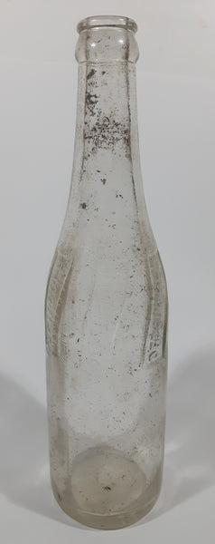 Vintage 1940s Pepsi Cola Embossed 12 Fl Oz 9 3/4" Tall Clear Glass Bottle
