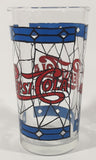 Vintage Pepsi Blue and Red Stained Glass Style 5" Tall Glass Cup