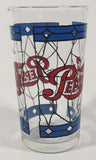Vintage Pepsi Blue and Red Stained Glass Style 5" Tall Glass Cup