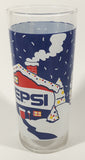 Rare Vintage Pepsi Christmas Winter Snow Covered House 6 1/4" Tall Glass Cup