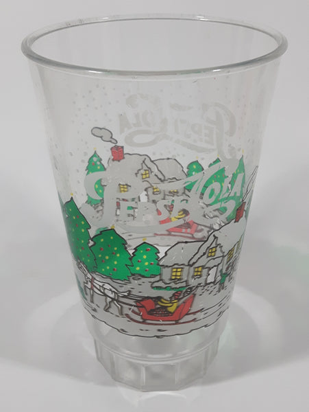 Rare Vintage Pepsi Cola Christmas Winter Holidays Scene 5 1/2" Tall Plastic Cup