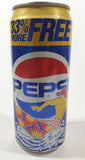 1990s Pepsi Cola Limited Edition Cool Cans 33% More FREE Surfer Themed 16 FL oz (1 Pt) 473mL 6 1/4" Tall Aluminum Metal Pop Can