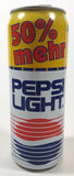 Pepsi Light German 50% Mehr 500mL 6 5/8" Tall Aluminum Metal Pop Can