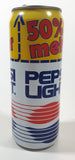 Pepsi Light German 50% Mehr 500mL 6 5/8" Tall Aluminum Metal Pop Can