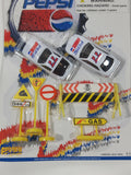 1990s Golden Wheel Special Edition Pepsi Team Racer #77 Die Cast Toy Race Car Vehicles with Road Signs New in Package