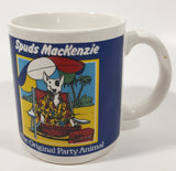 Rare Vintage 1980s Bud Light Beer Spuds Mackenzie The Original Party Animal 3 5/8" Tall Ceramic Coffee Mug Cup CRACKED