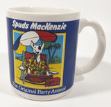 Rare Vintage 1980s Bud Light Beer Spuds Mackenzie The Original Party Animal 3 5/8" Tall Ceramic Coffee Mug Cup CRACKED