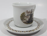 Vintage Schwarzenhammer Porzellan Nr. 5 Paltrokmolden Dutch Windmill Themed Porcelain Demitasse Tea Cup and Saucer Set