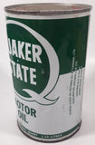 Vintage Quaker State S.A.E. 10W Motor Oil 1 Imperial Quart 1.14 Litres Metal Can FULL Burlington, Ontario