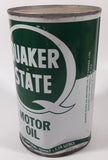 Vintage Quaker State S.A.E. 10W Motor Oil 1 Imperial Quart 1.14 Litres Metal Can FULL Burlington, Ontario
