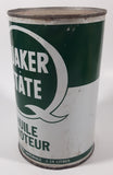 Vintage Quaker State S.A.E. 10W Motor Oil 1 Imperial Quart 1.14 Litres Metal Can FULL Burlington, Ontario