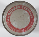 Vintage Quaker State S.A.E. 10W Motor Oil 1 Imperial Quart 1.14 Litres Metal Can FULL Burlington, Ontario
