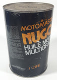 Vintage 1970s Canadian Tire Motomaster Nugold SAE 10W-30 Multigrade Motor Oil 1 Litre Metal Can Partially FULL