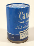 Vintage Carter's Two Solution Ink Eradicator 3" Tall Metal Can and Glass Bottles Still Full