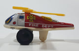 Vintage ND Fire Dept. Helicopter Plastic and Tin Metal Toy Made in Japan Broken Blade