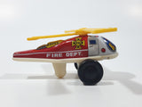 Vintage ND Fire Dept. Helicopter Plastic and Tin Metal Toy Made in Japan Broken Blade