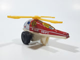 Vintage ND Fire Dept. Helicopter Plastic and Tin Metal Toy Made in Japan Broken Blade