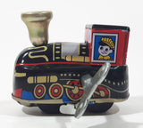 Vintage Wilby Tin Treasures Collector's Model Wind Up Engine Train Locomotive 1501 Black Tin Metal Toy with Box Made in India