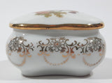 Vintage Limoges France Fragonard Scene Heart Shaped Small Porcelain Trinket Box