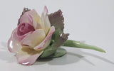Vintage Camelot Pink Rose with Green Leaf Steam Miniature Fine Bone China Ornament