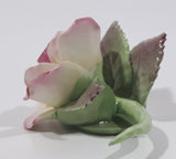 Vintage Camelot Pink Rose with Green Leaf Steam Miniature Fine Bone China Ornament