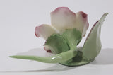 Vintage Camelot Pink Rose with Green Leaf Steam Miniature Fine Bone China Ornament