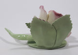 Vintage Camelot Pink Rose with Green Leaf Steam Miniature Fine Bone China Ornament