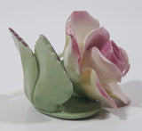 Vintage Camelot Pink Rose with Green Leaf Steam Miniature Fine Bone China Ornament