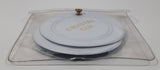Set of 3 Crystal Gin White Leather Like Drink Coasters