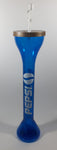 Rare Vintage Whirley Pepsi 24 Oz. 20" Tall Translucent Blue Drink Bottle Yard Cup With Straw and Cap