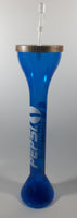 Rare Vintage Whirley Pepsi 24 Oz. 20" Tall Translucent Blue Drink Bottle Yard Cup With Straw and Cap