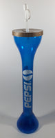 Rare Vintage Whirley Pepsi 24 Oz. 20" Tall Translucent Blue Drink Bottle Yard Cup With Straw and Cap